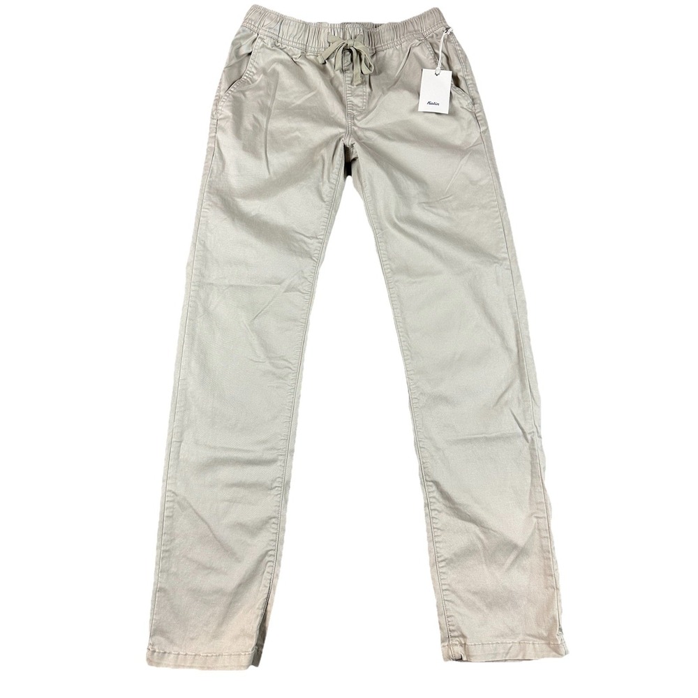 Katin Pipeline Pant Mens  Small Moon Beige Elastic Waist Drawstring Chino NWT